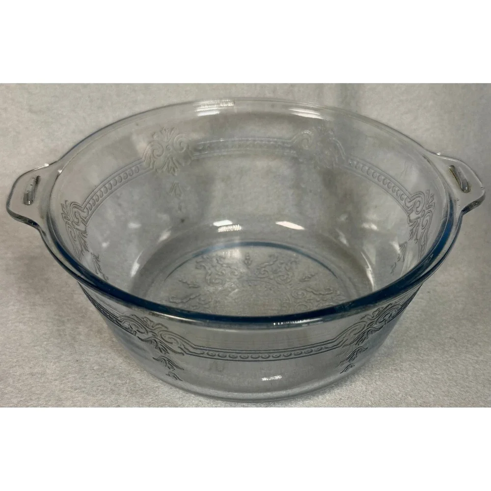 Fire-King‎ Philbe Sapphire Blue Glass Round Casserole Dish Vintage Ovenware